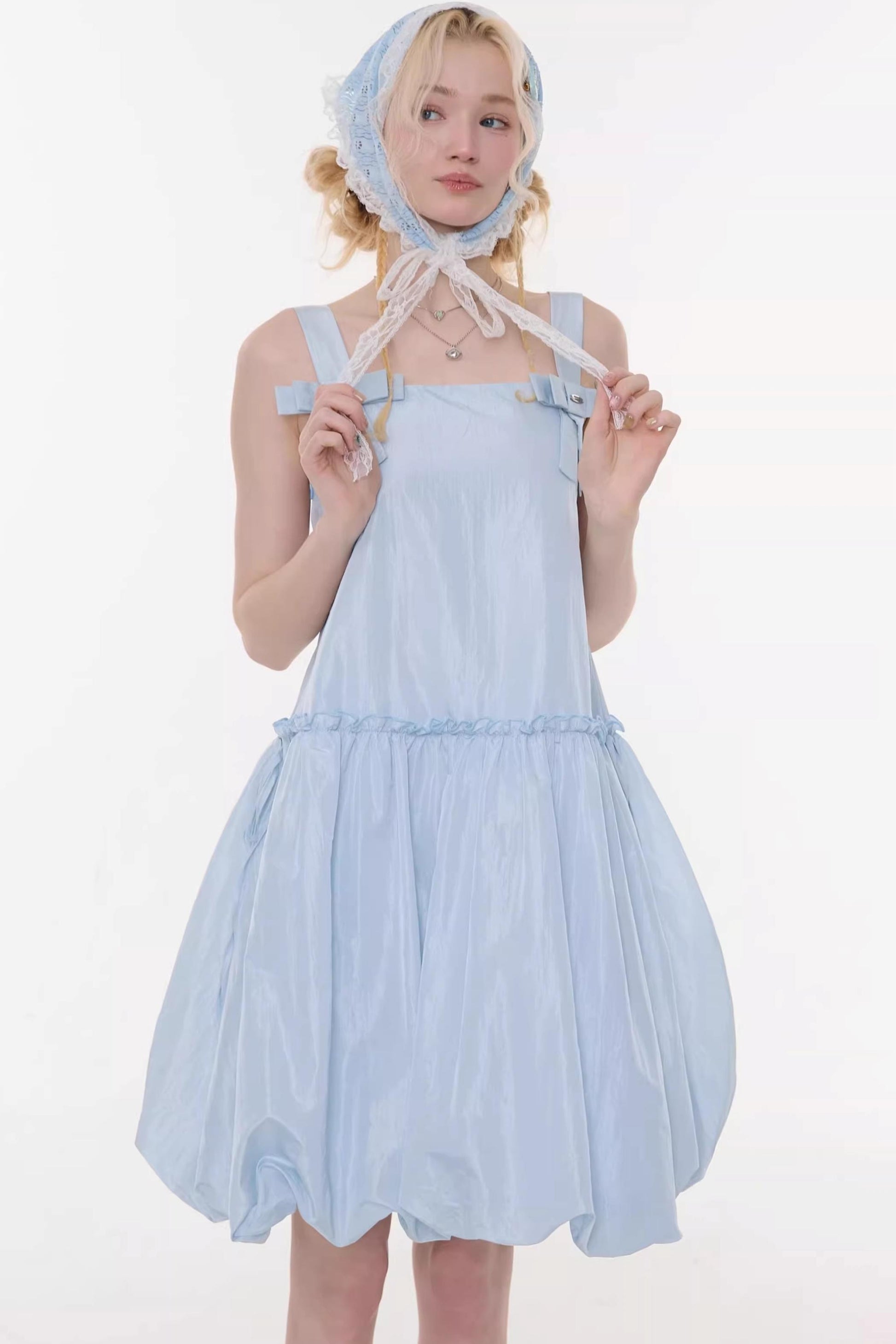 royal blue dress with what color shoes Josephine Blue and white porcelain camisole dress – CHUUI_Collection main image 1