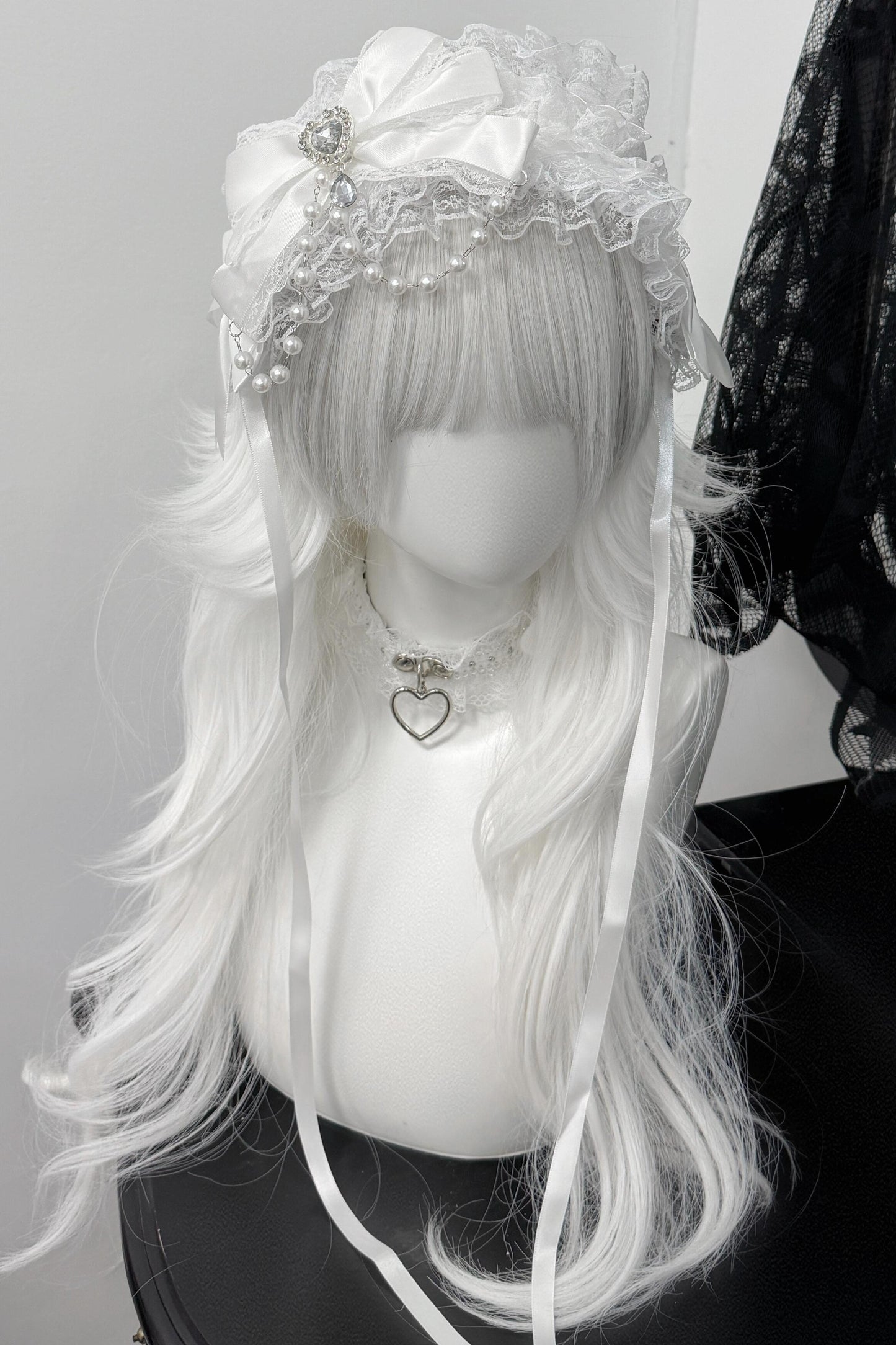 ハートビジューリボンヘッドドレス