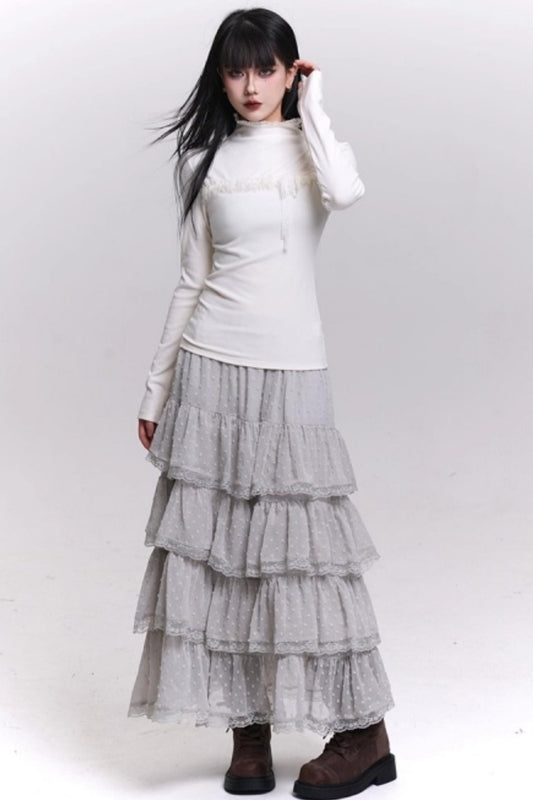 フェイデッドグレーリブドトップ