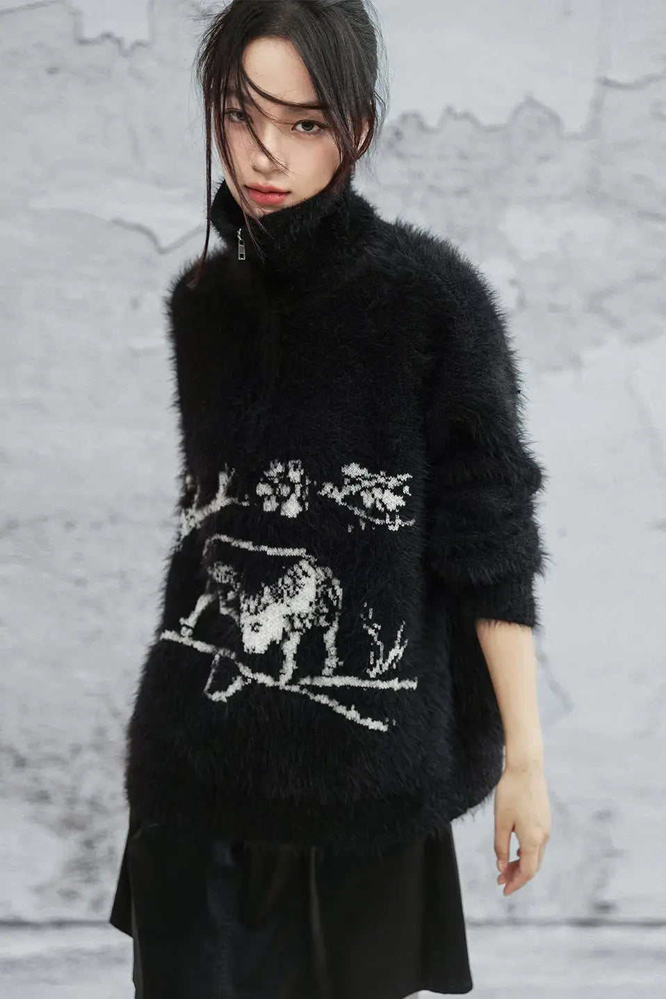 Maroon Vintage Zipper Sweater