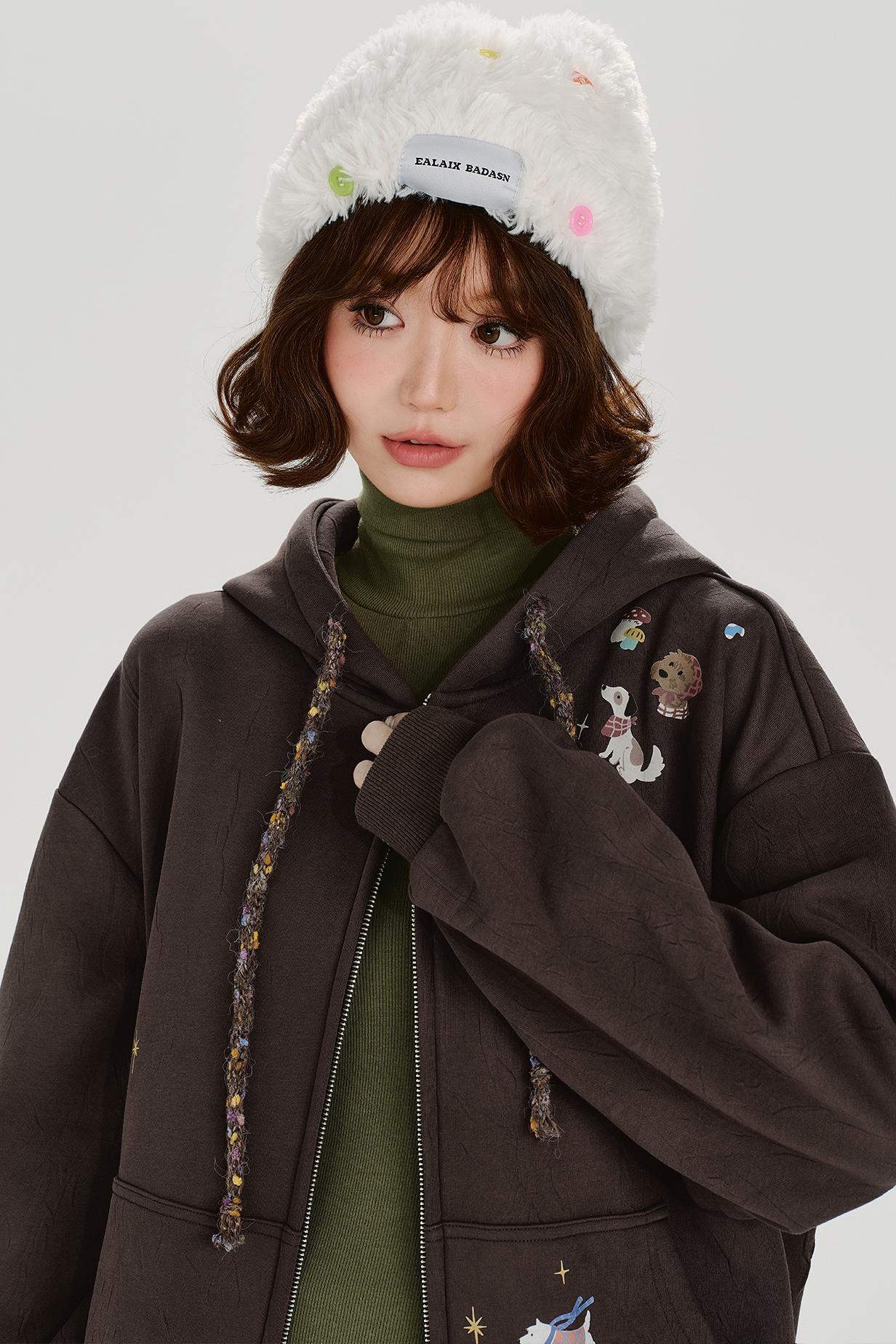 レトロモードフリースジャケット