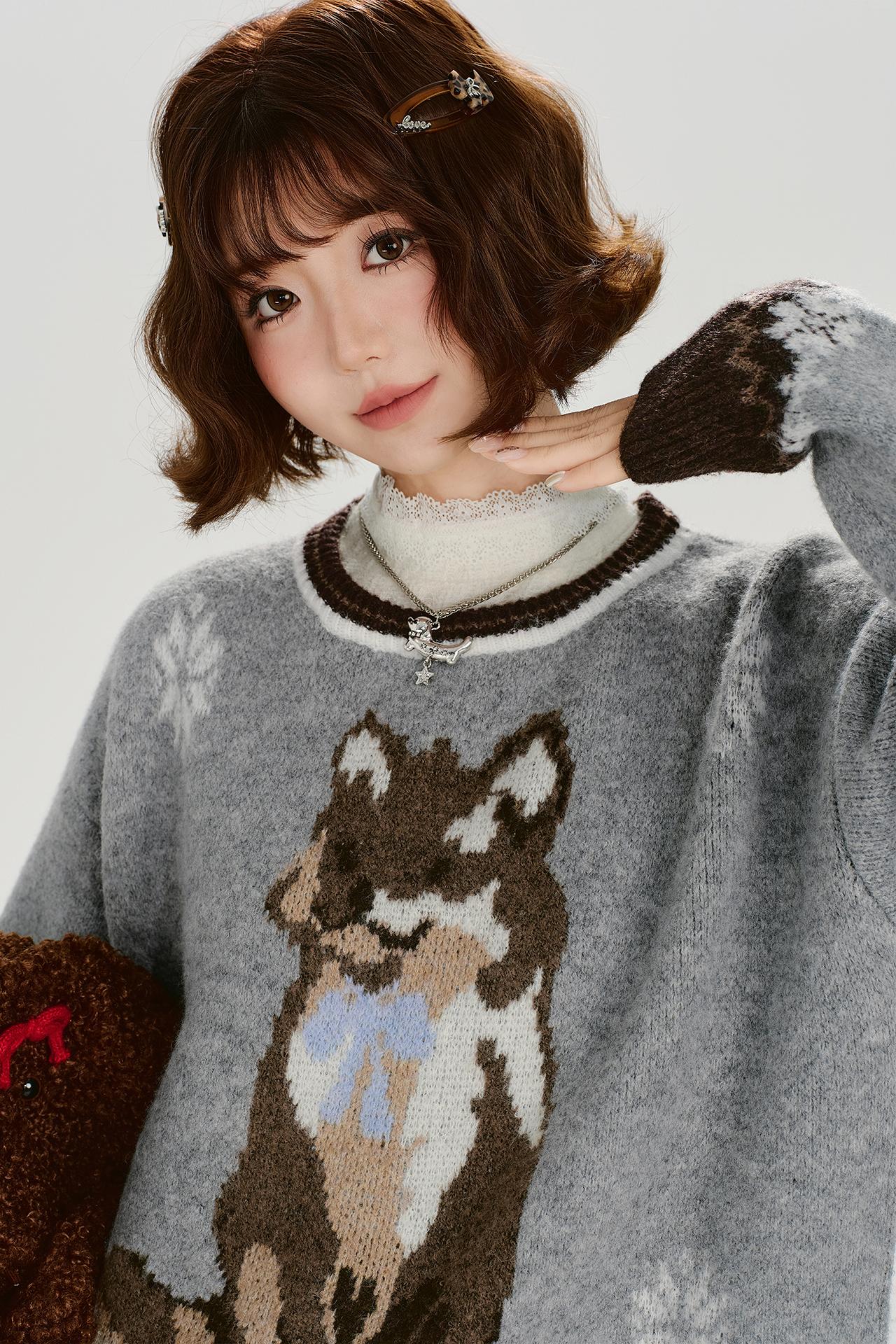 レトロアニマルジャカードセーター