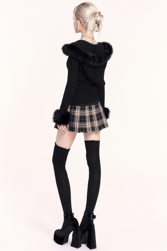 Retro Check Pleated Skirt