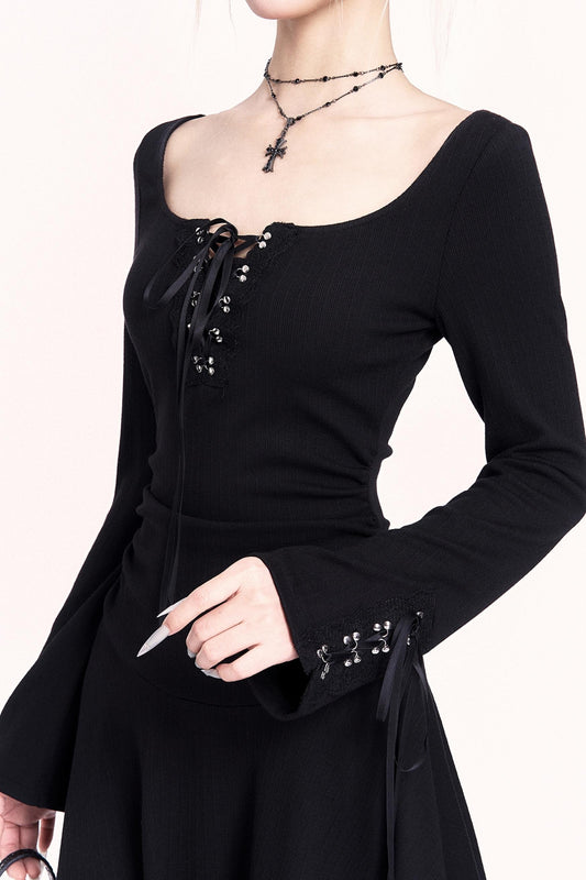 ロマンティックスクエアネックドレス