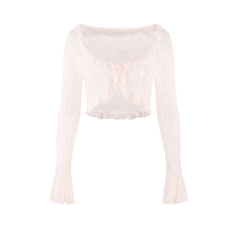 Ruffled Green Chiffon Dress + Outerwear