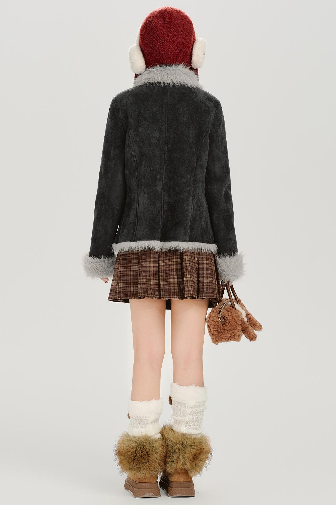 ダークファースエードプラッシュジャケット