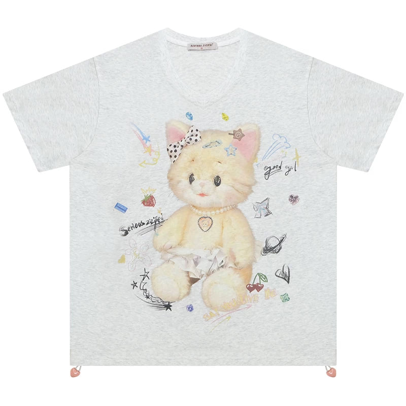 Top con scollo a V orsetti gommosi