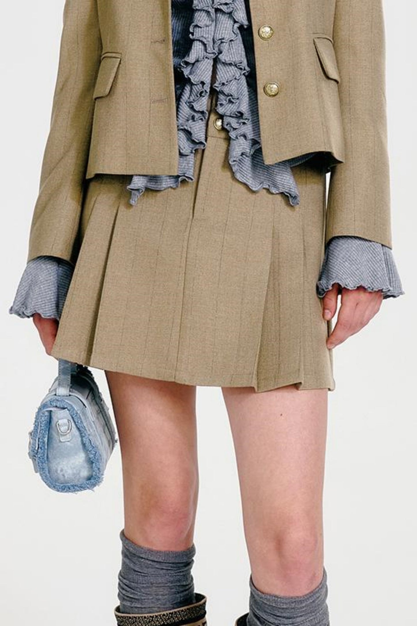 Chic Waist Cinch J Jacket + Pleated Skirt