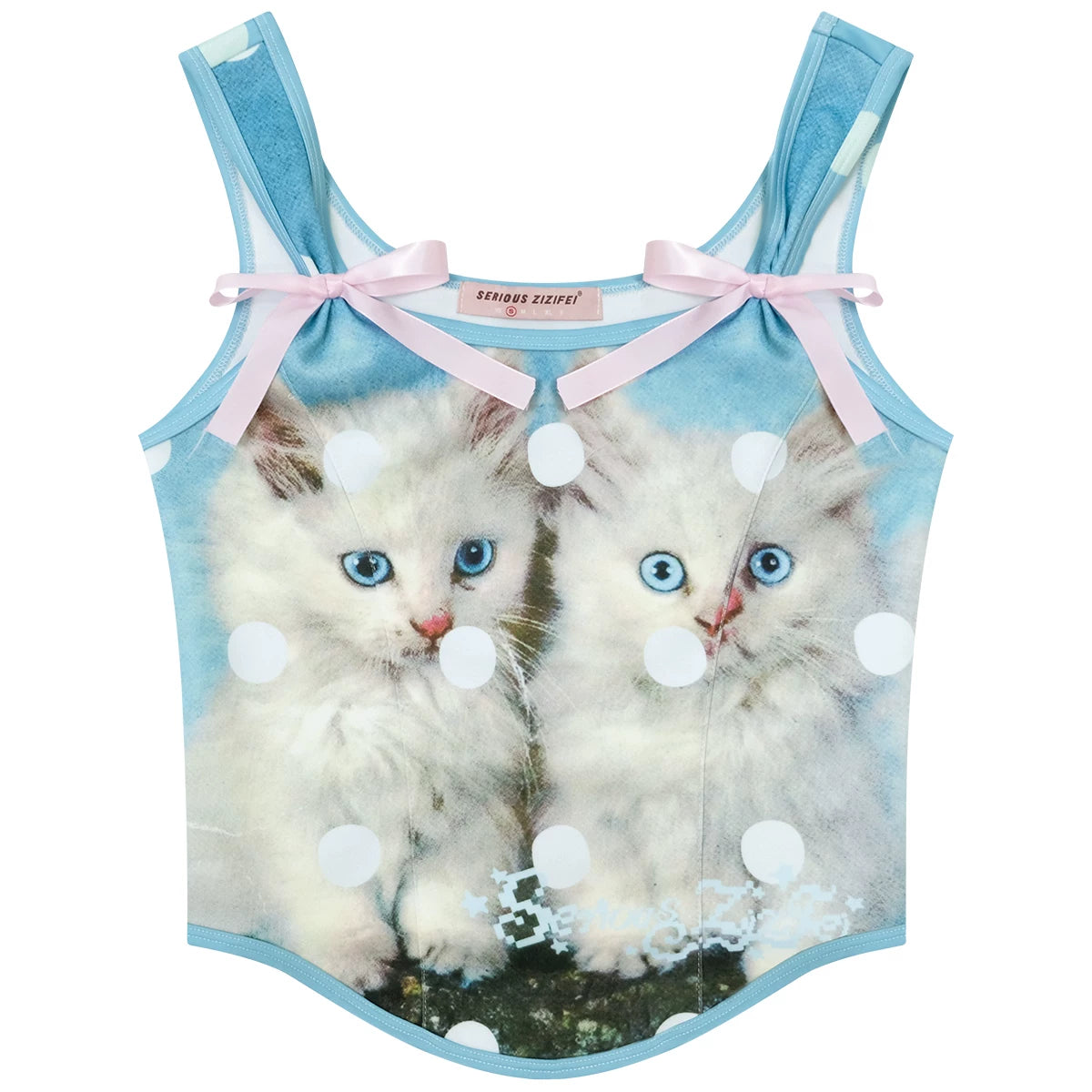 軟糖貓咪圓點上衣