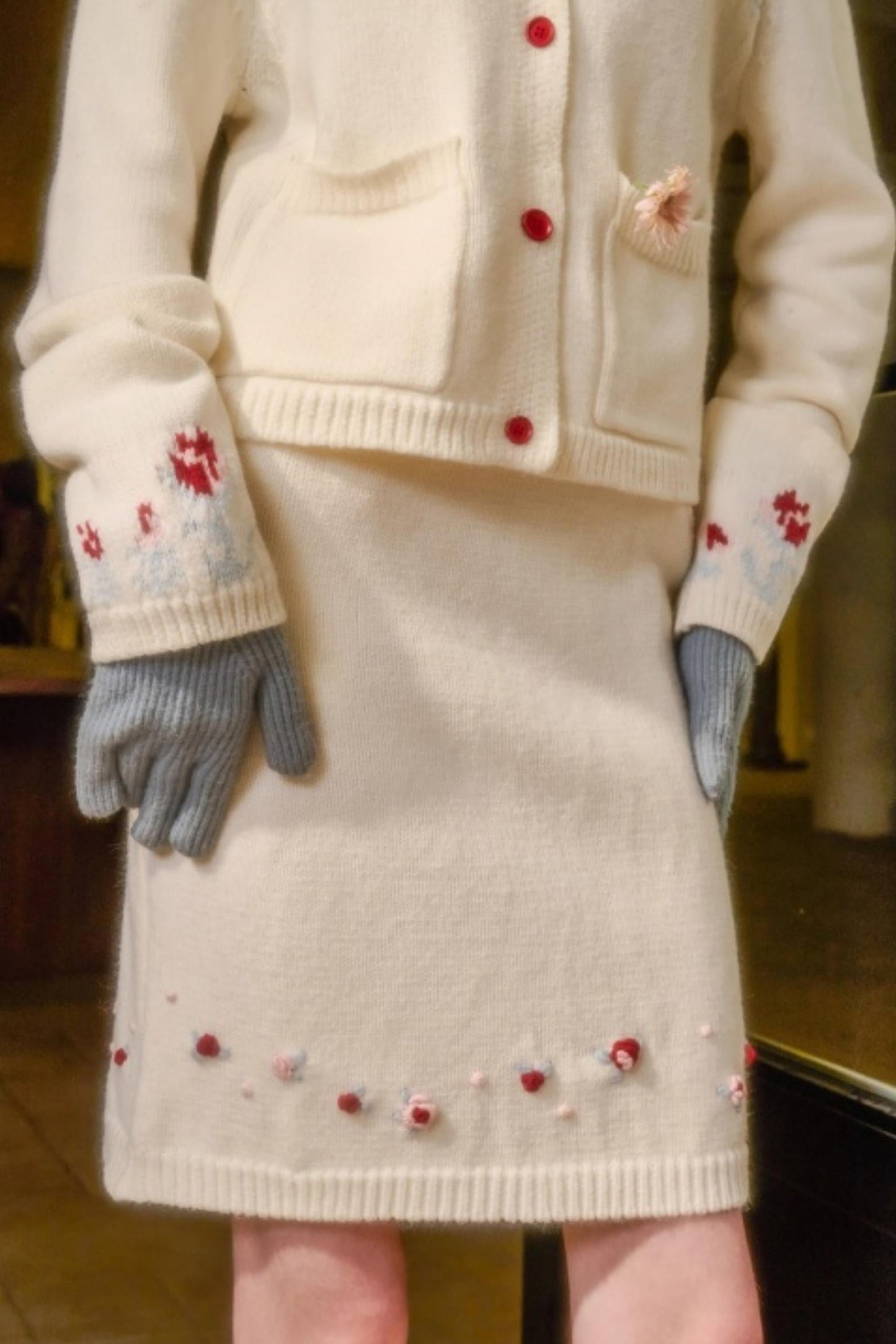 スイートベリーニットトップス+タイトスカート