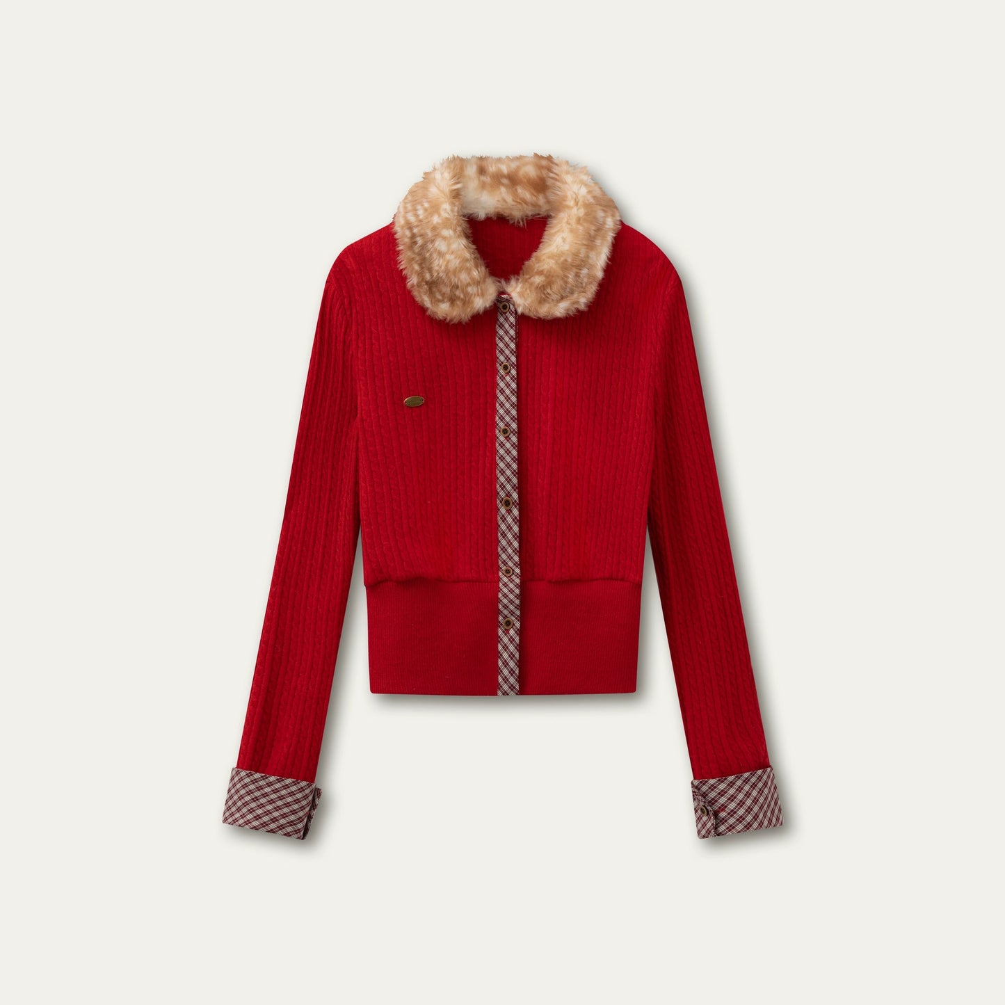 レトロディアガールチェックカーディガン