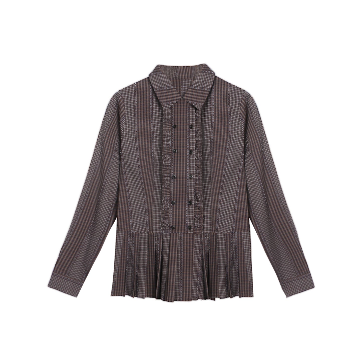 ラッフルダブルブレスタフリルトップス