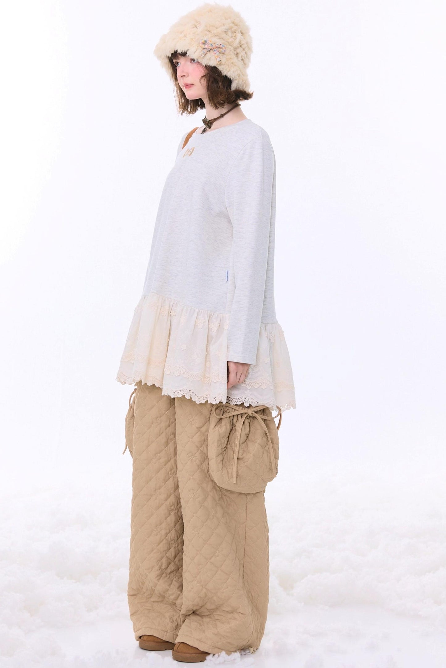 Retro Casual Lace Ribbon Top