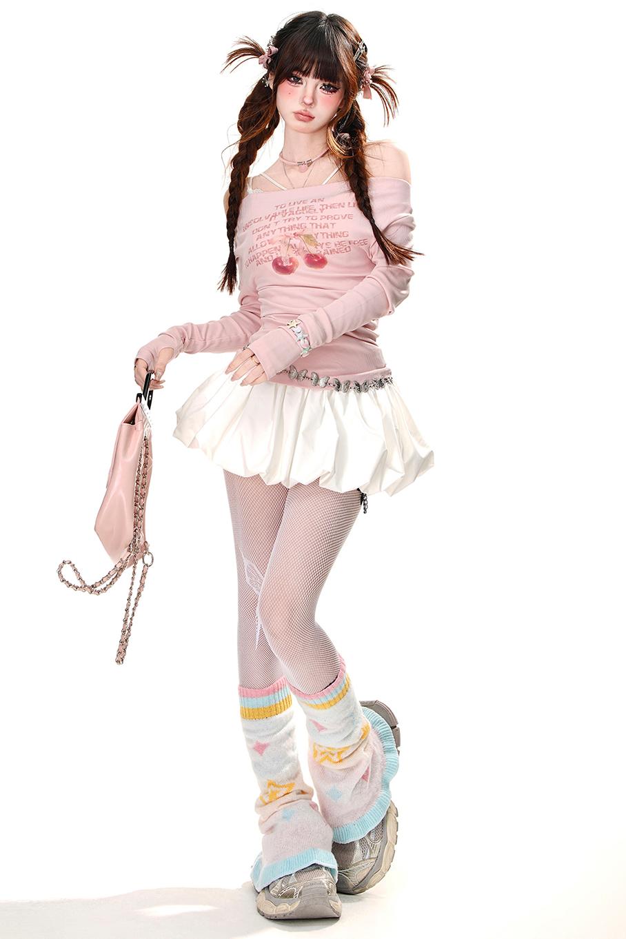 Sweet Cherry One Shoulder T-Shirt