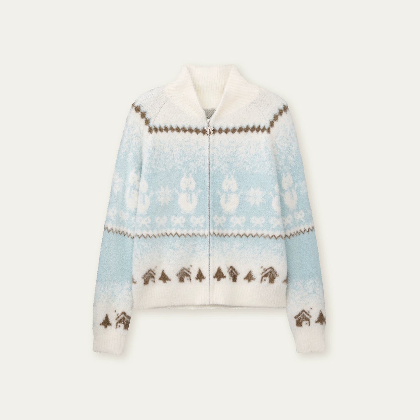 Island Fur Fair Isles Knit Top + Tight Knit Skirt