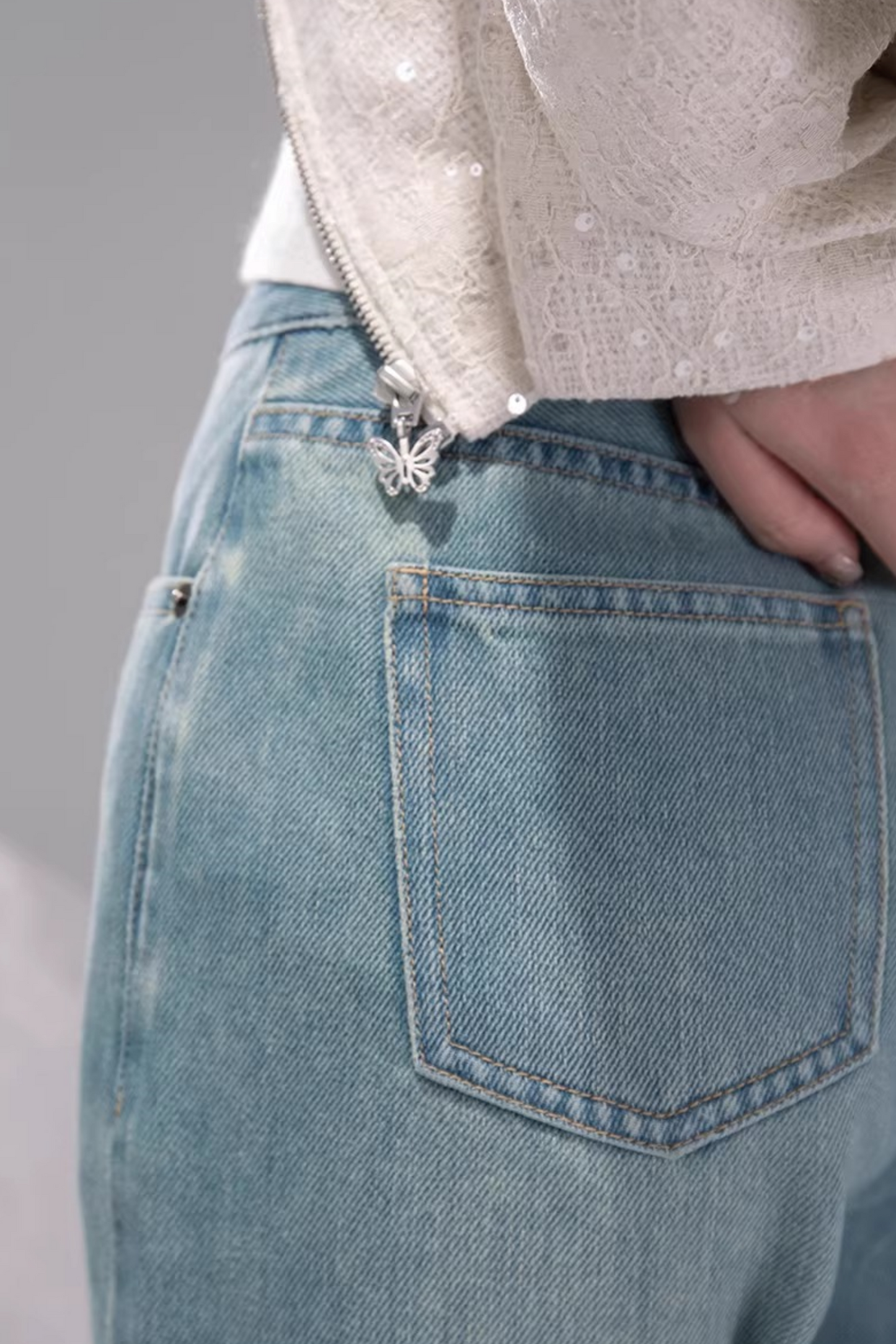 Sea Salt Straight Leg Denim Pants