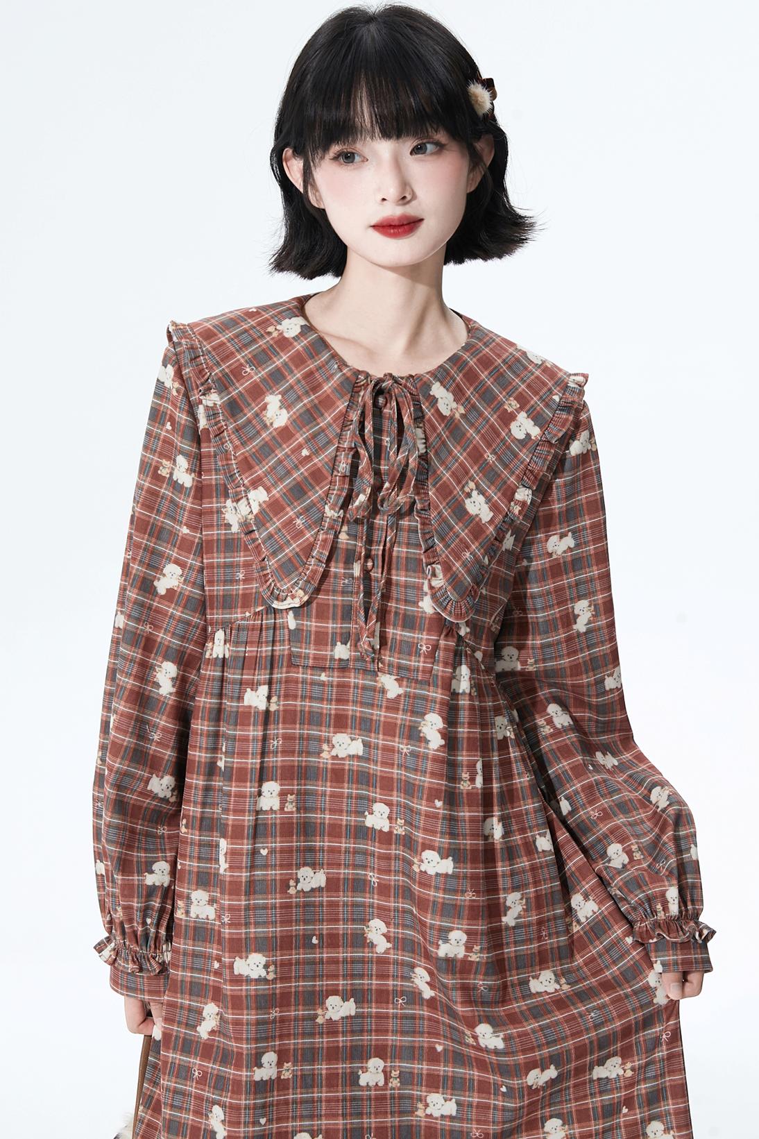 Checkered Puppy Collar Dress