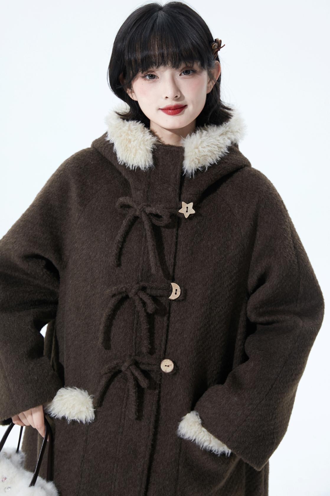 ソフトブラウンフーディコート