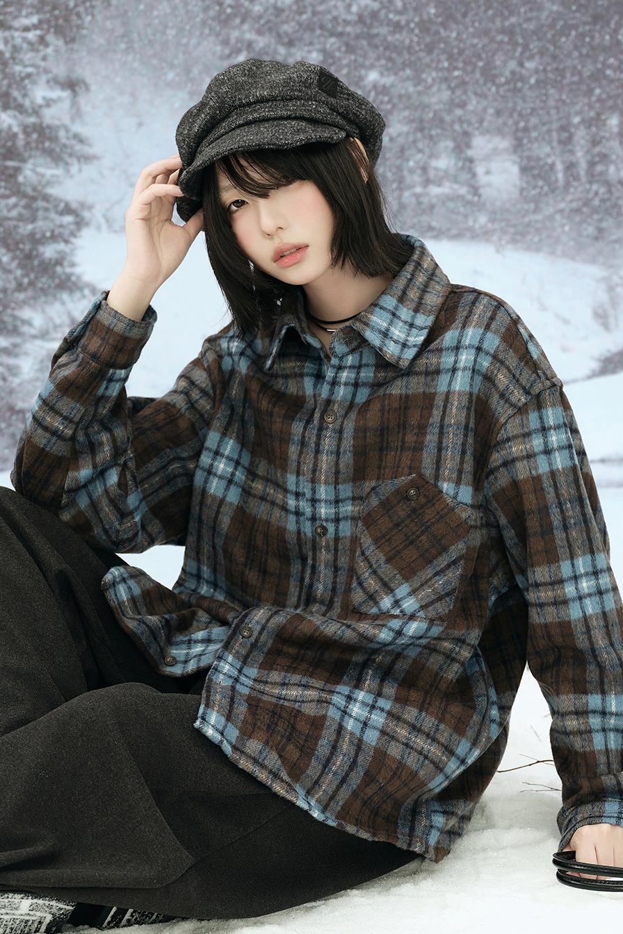 プレイドロングスリーブシャツ