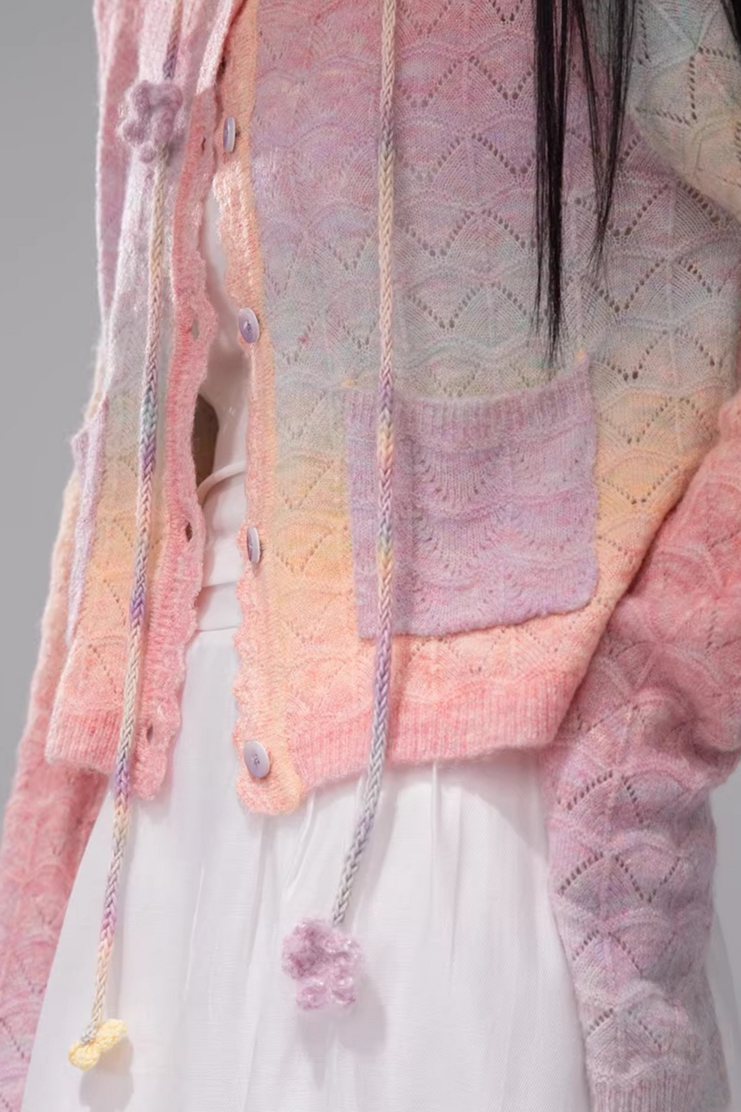 グラデーションレインボーカーディガン