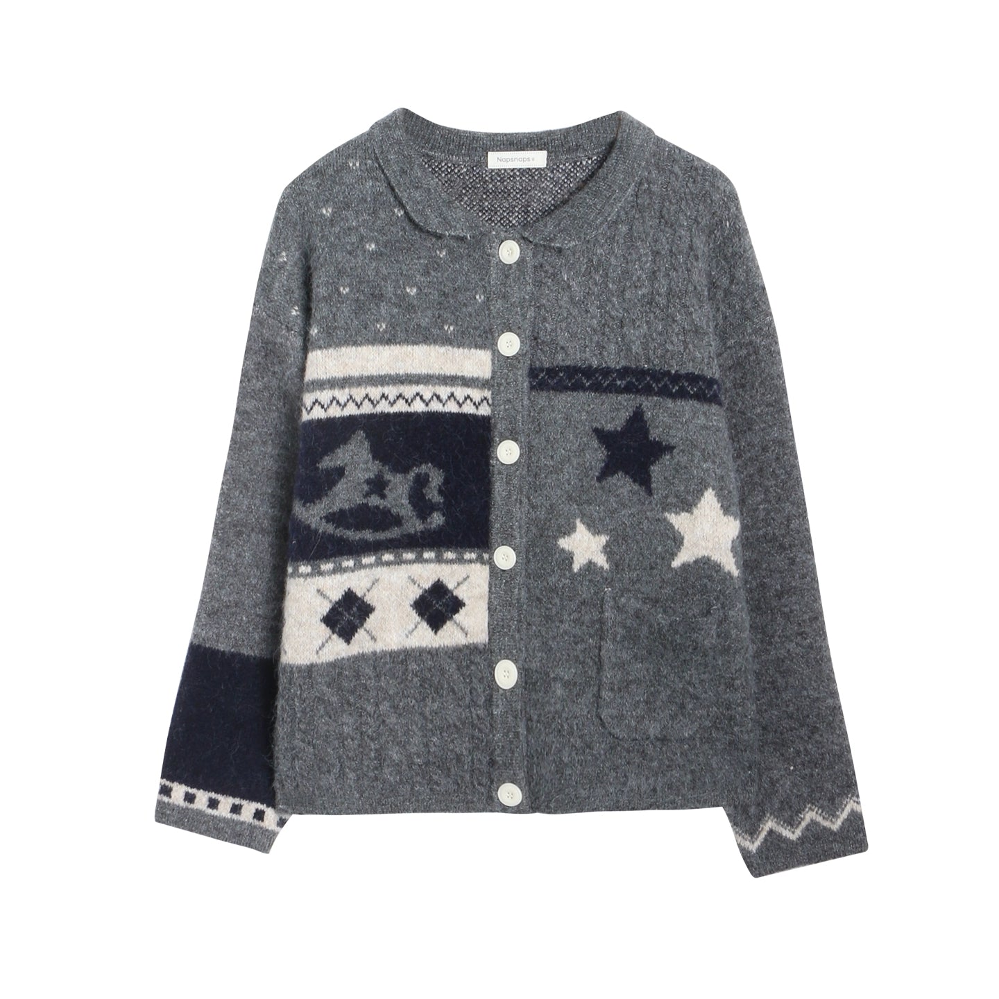 レトロドールカラーカーディガンセーター