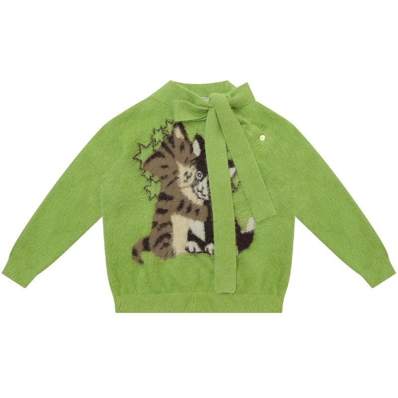 Retro Cat Pattern Sweater
