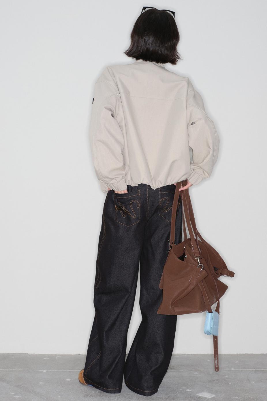 Solid Color Stand Collar Jacket