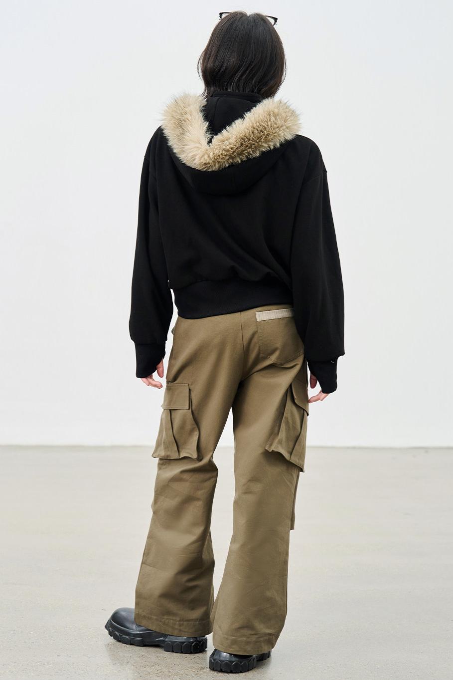 Fur Collar Hooded Jacket