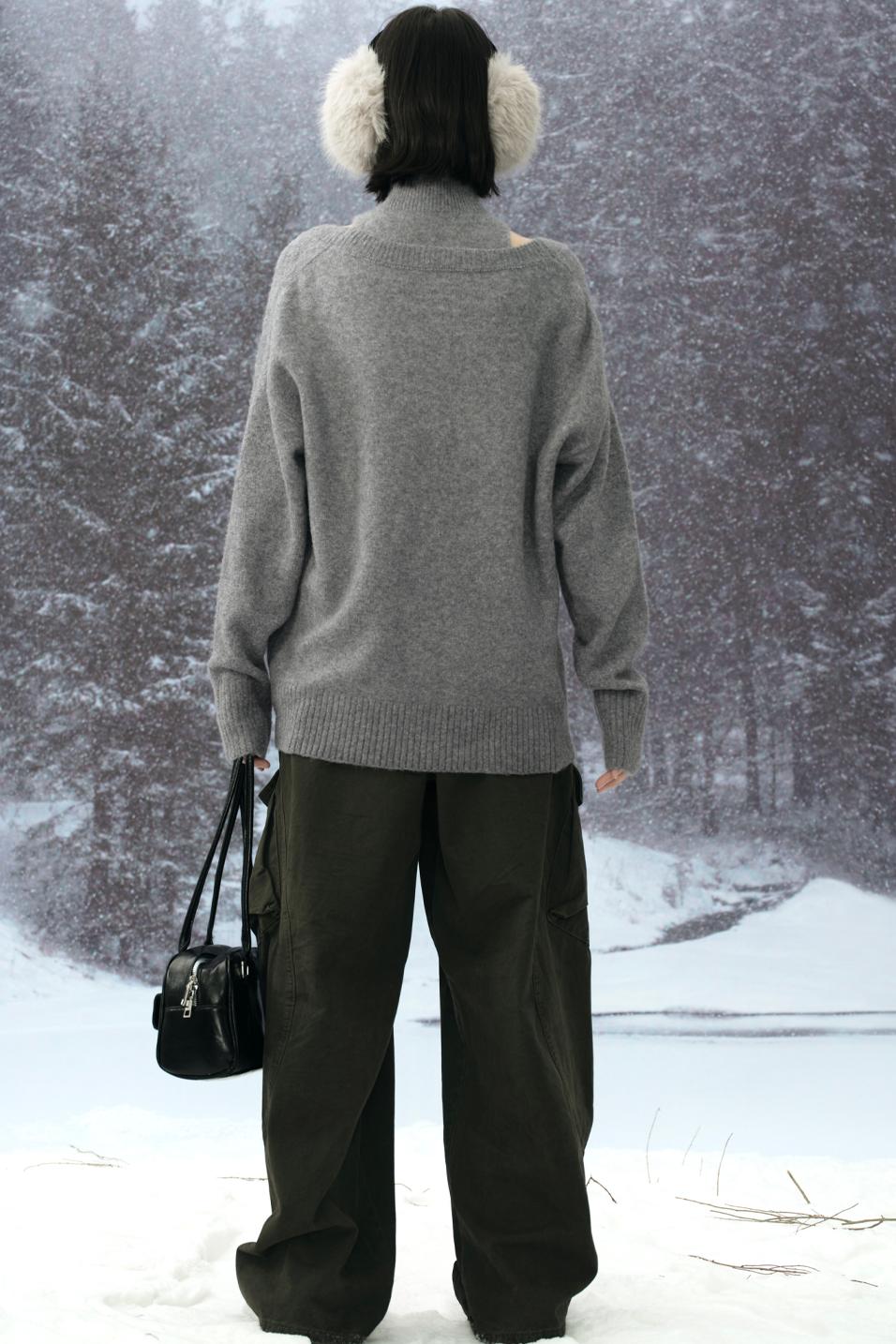 ハイネックレイヤードスタイルスウェーターセット