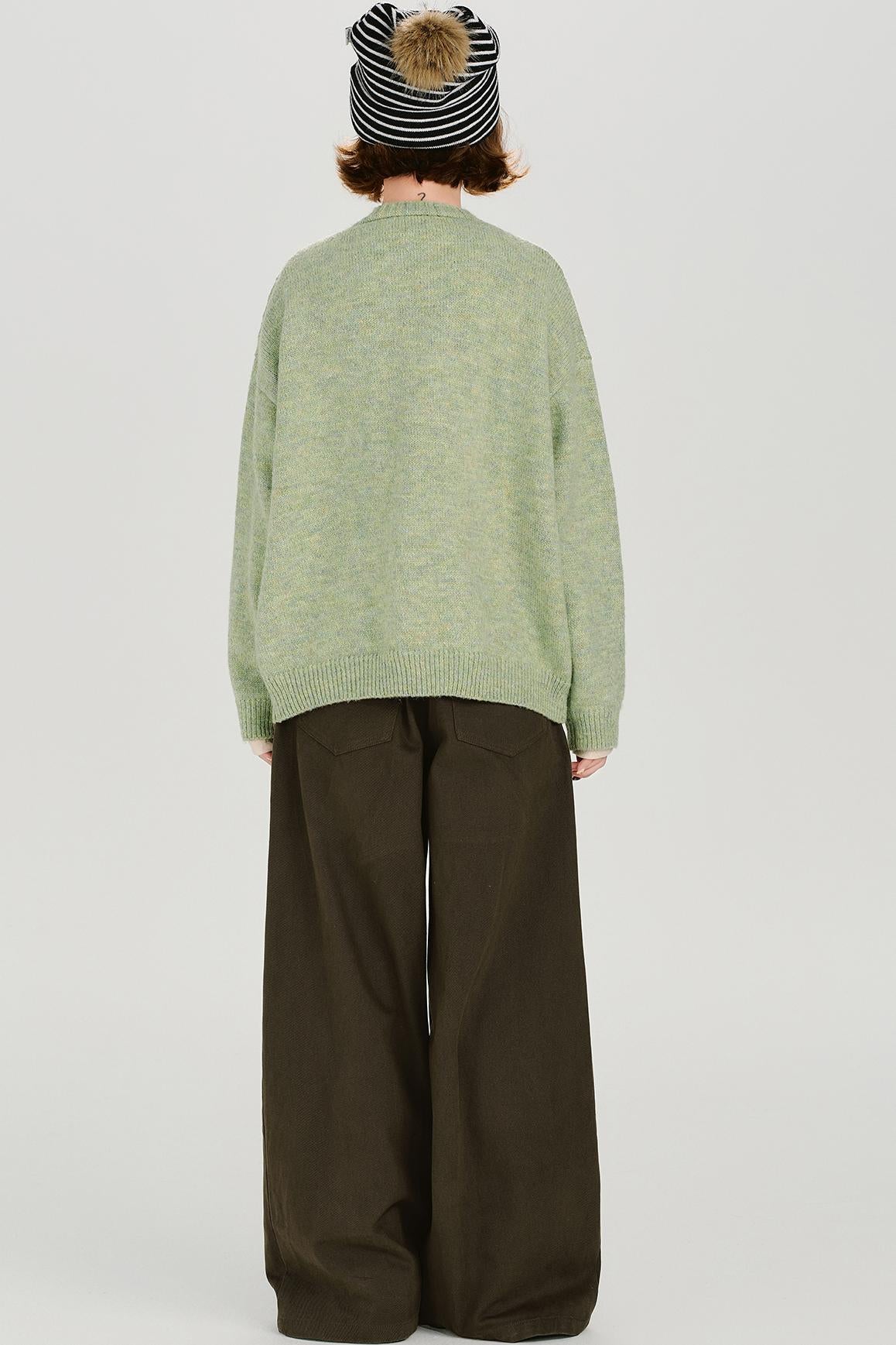 Retro Embroidered Bouillon Neck Cardigan