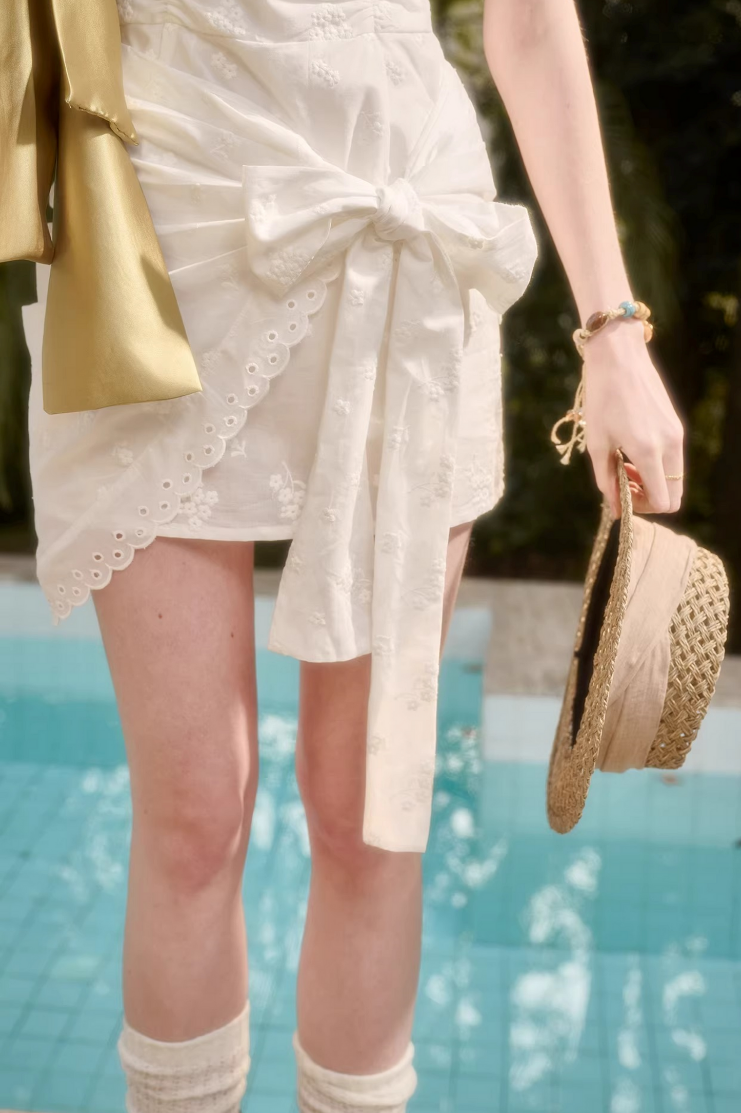 フレンチリボンタイトキャミソールドレス