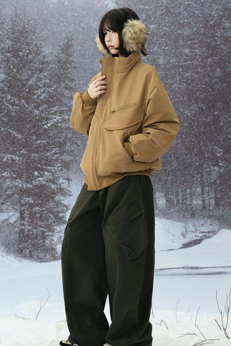 Cotton Padded Stand Collar Jacket