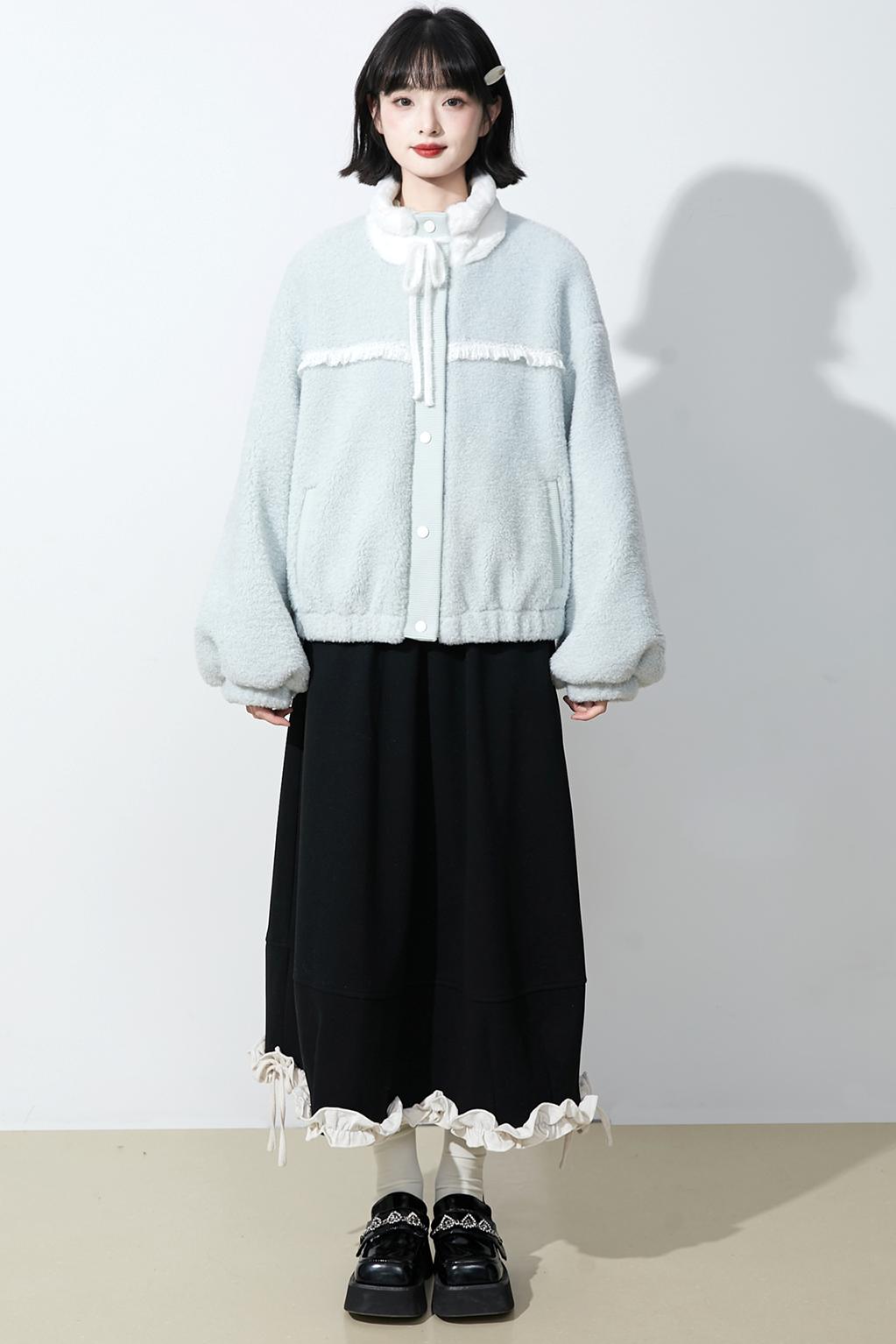 Soft mist blue longline coat