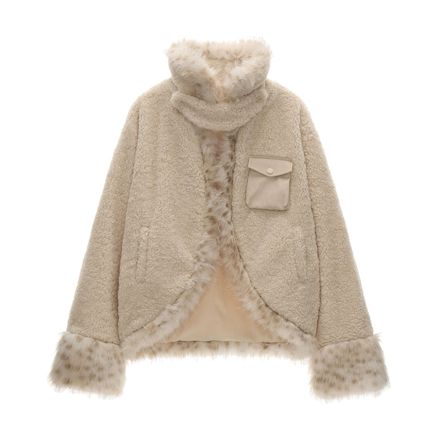 Batwing Sleeve Wool Coat