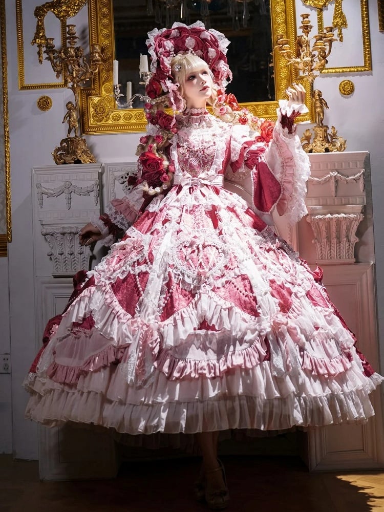 【2月22日予約締切】アンティークベリーローズロマンティックファンタジーロリータロングドレス