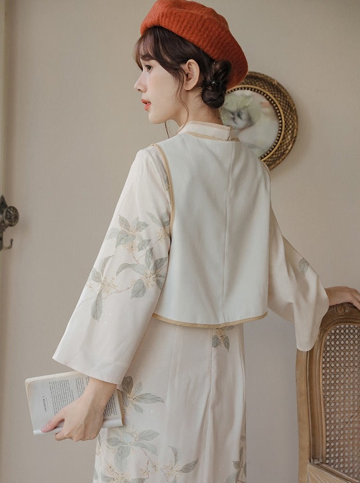 Chinese Dress + Flower Vest