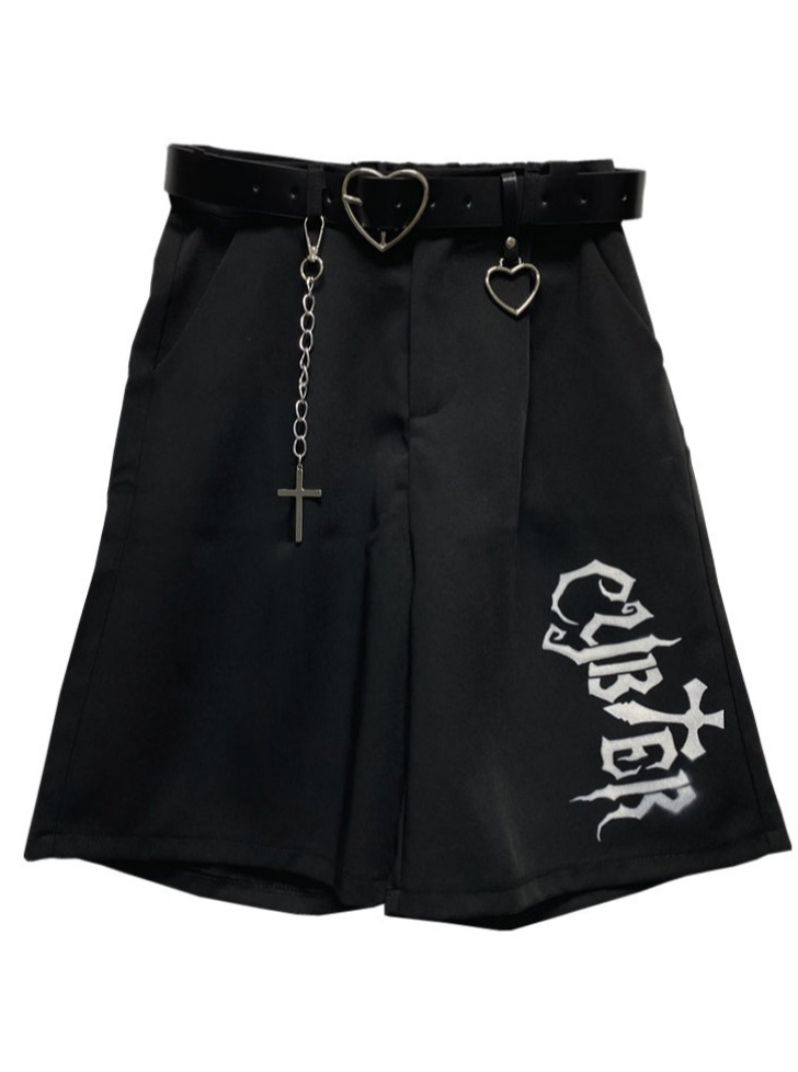 Punk gothic high waist rock pants + heart belt