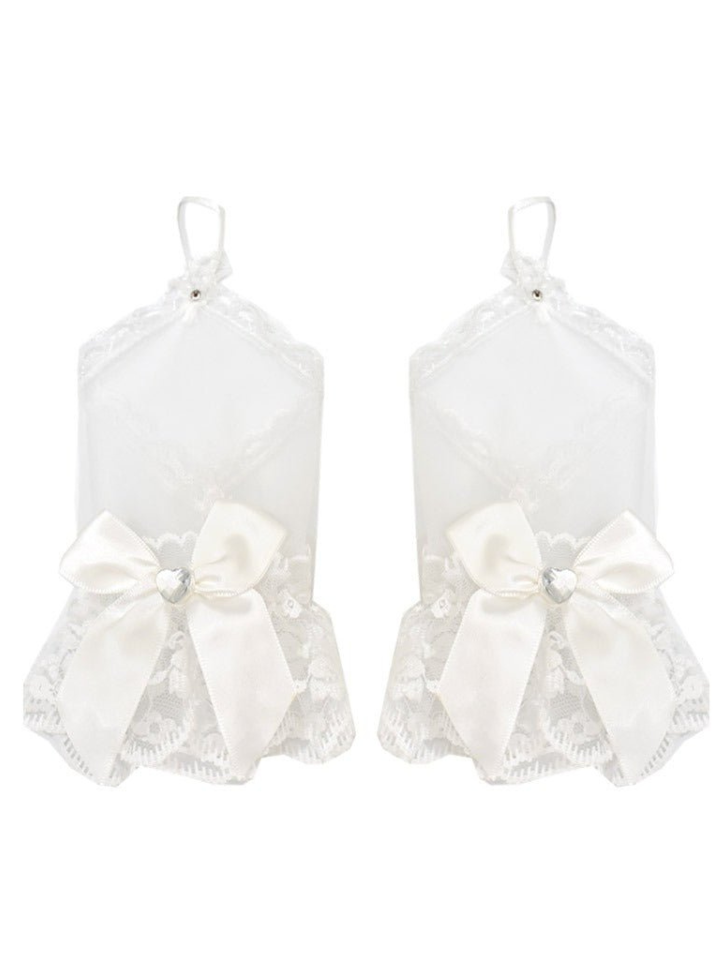 珠宝丝带无指手套