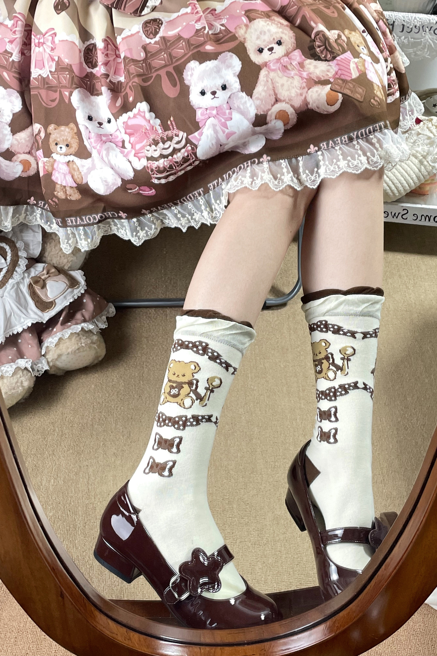 Sweet Lolita Bear Print Socks