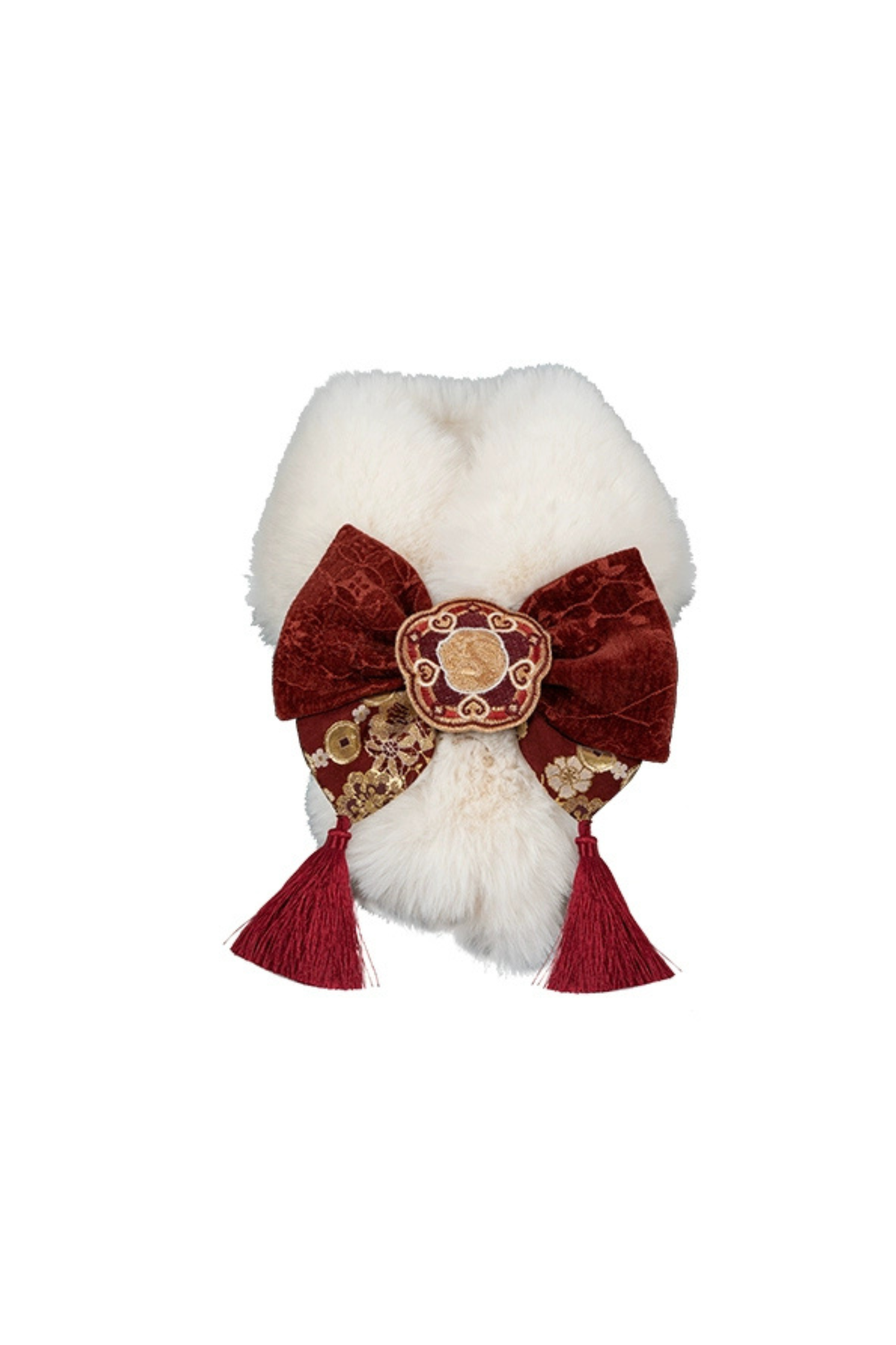 レトロフィッシュテールチャイナドレス+ベスト+ファースカーフ