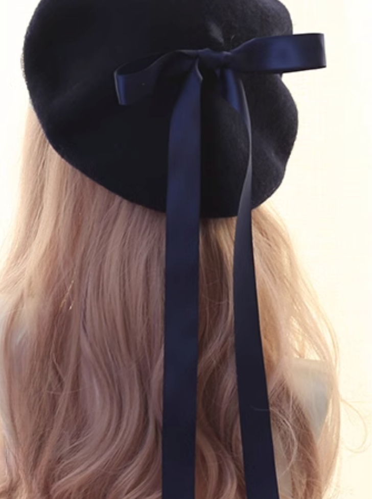ribbon lace beret
