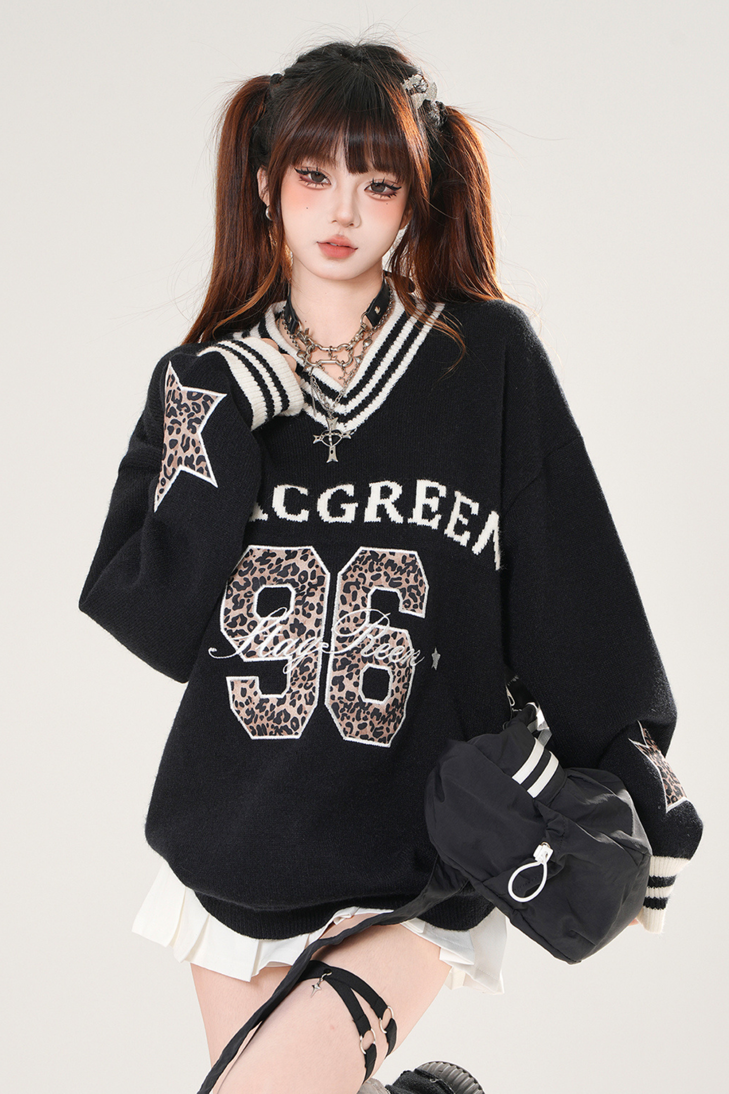 Leopard Embroidered American Tops