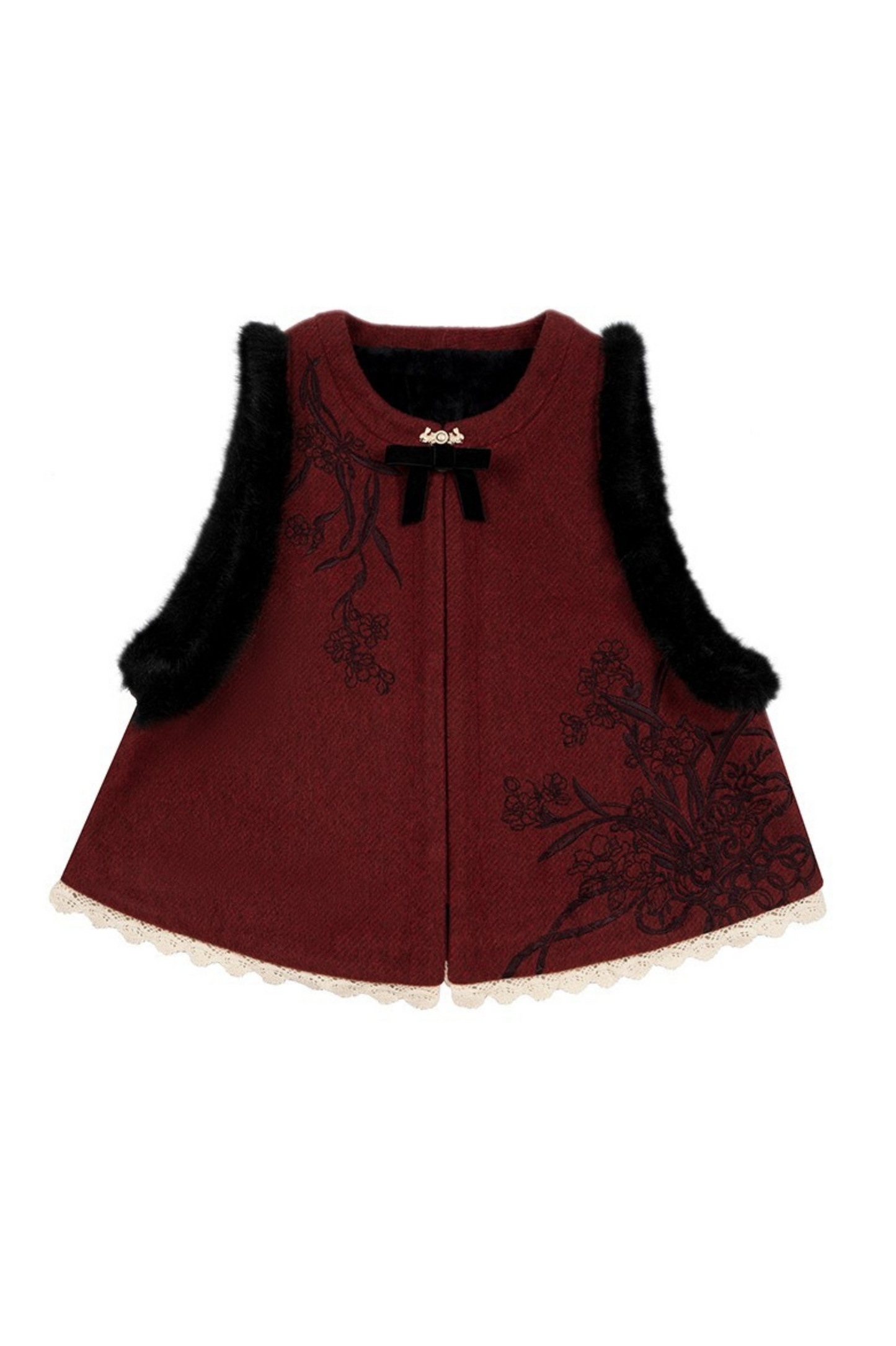 シックリンゴプリントボアウエストドレス+ベスト