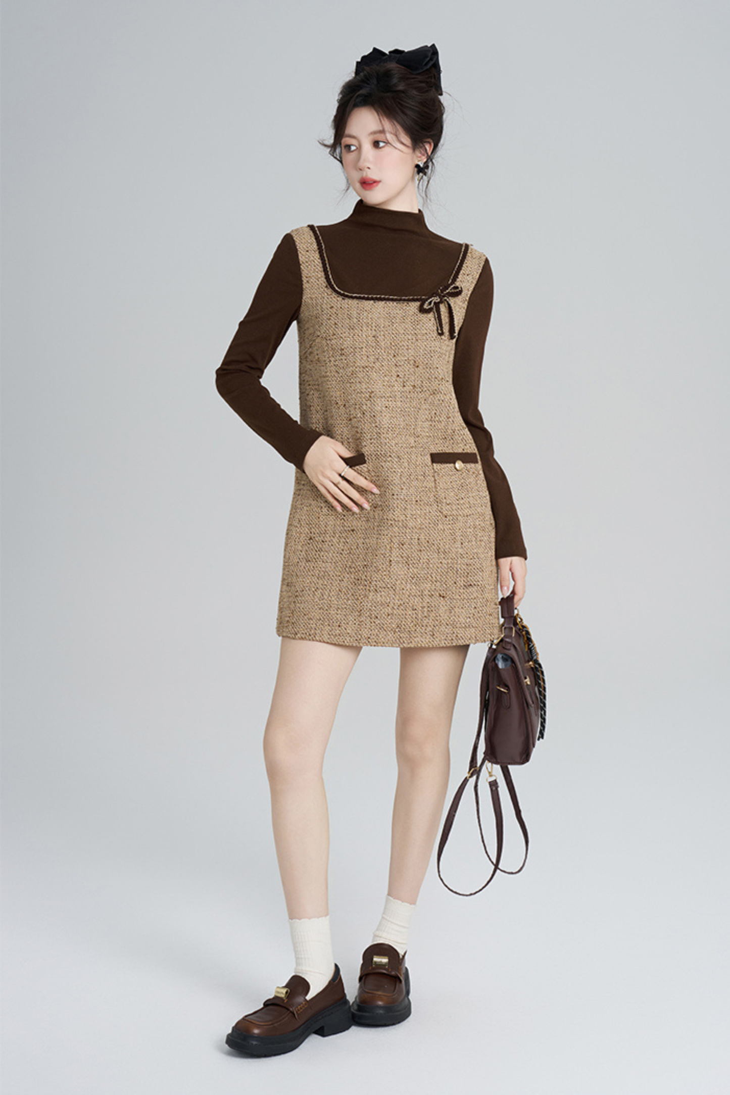 コーヒーカラードプレッピードレス