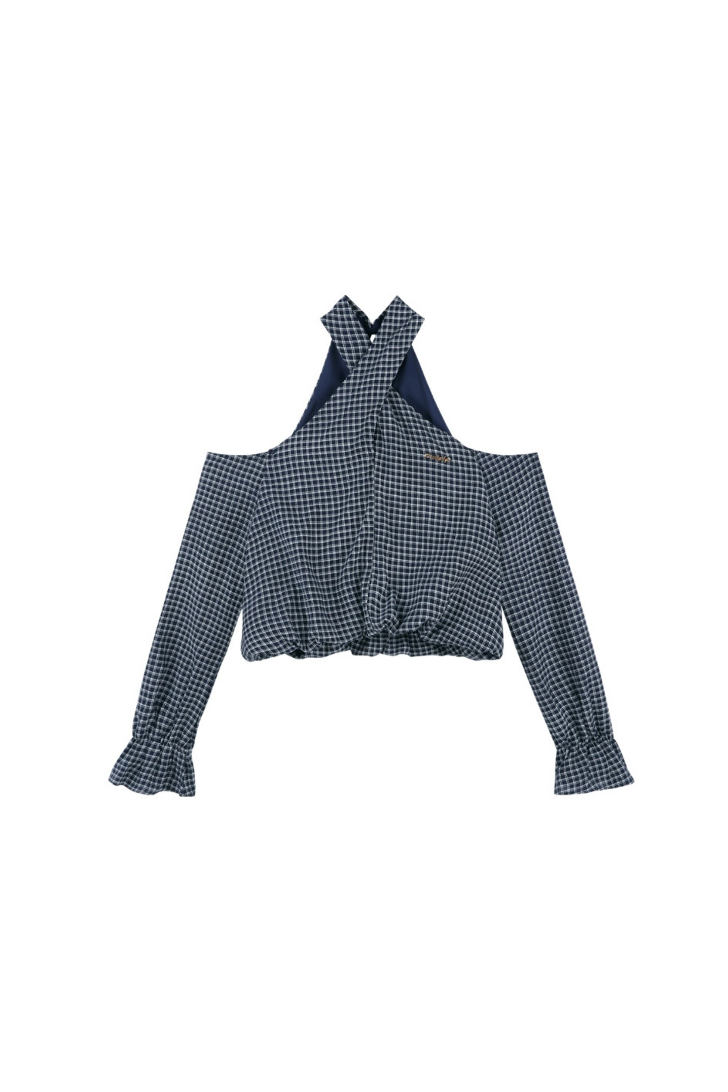 Chemise bustier à carreaux + jupe en jean