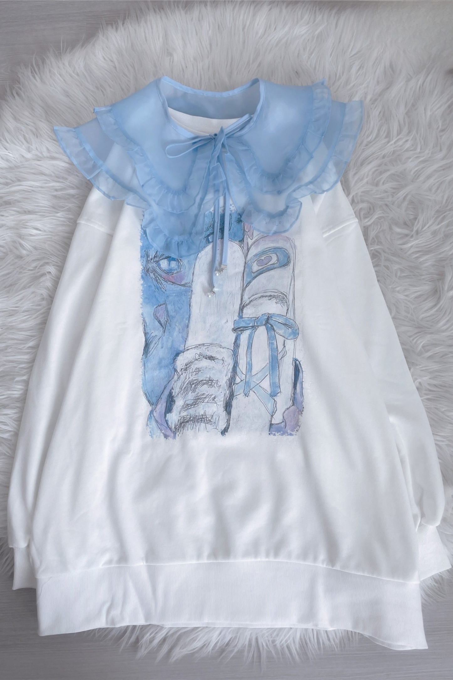 White Bird Aqua Loose Sweat Dress