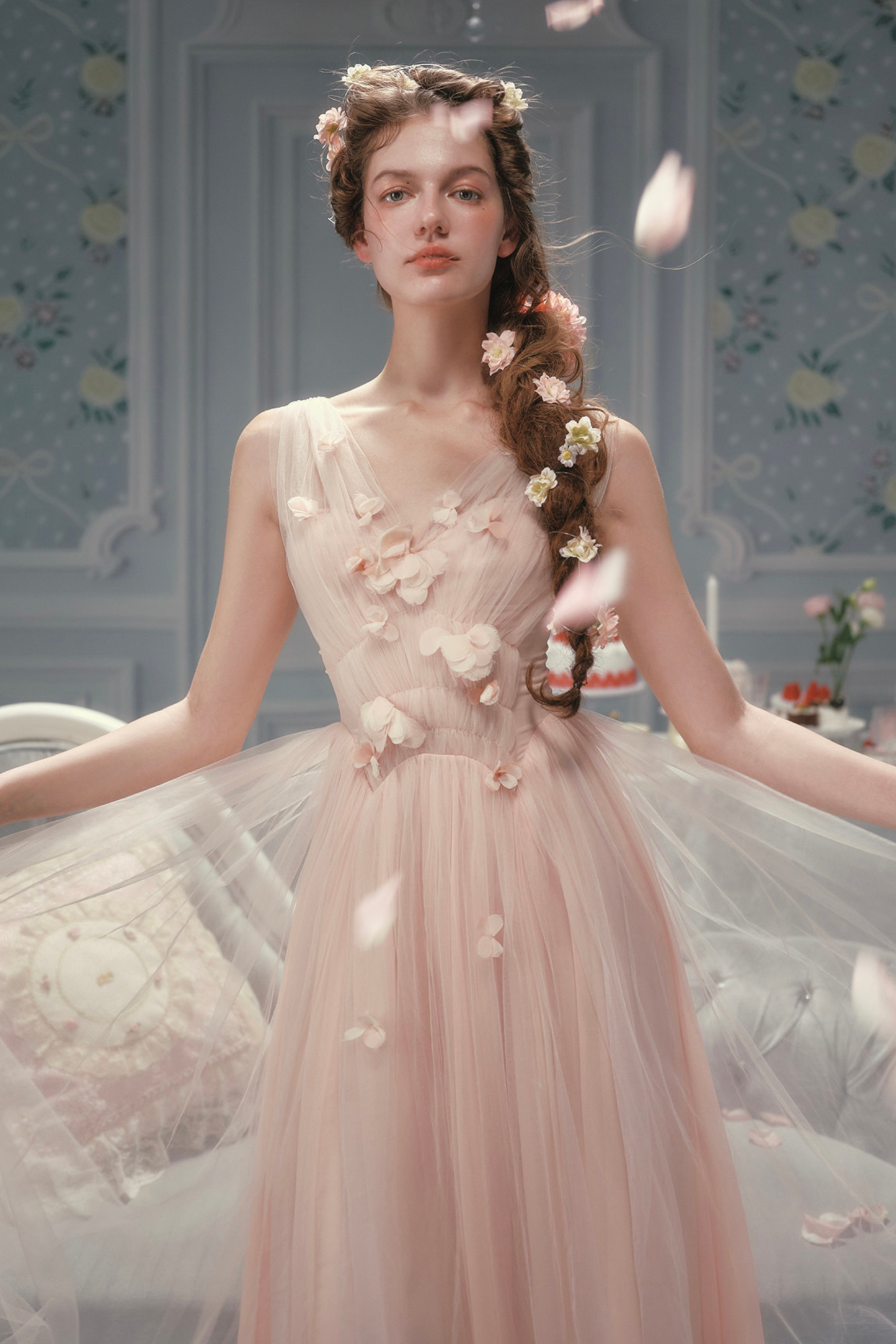 Romantisches französisches Spitzenkleid