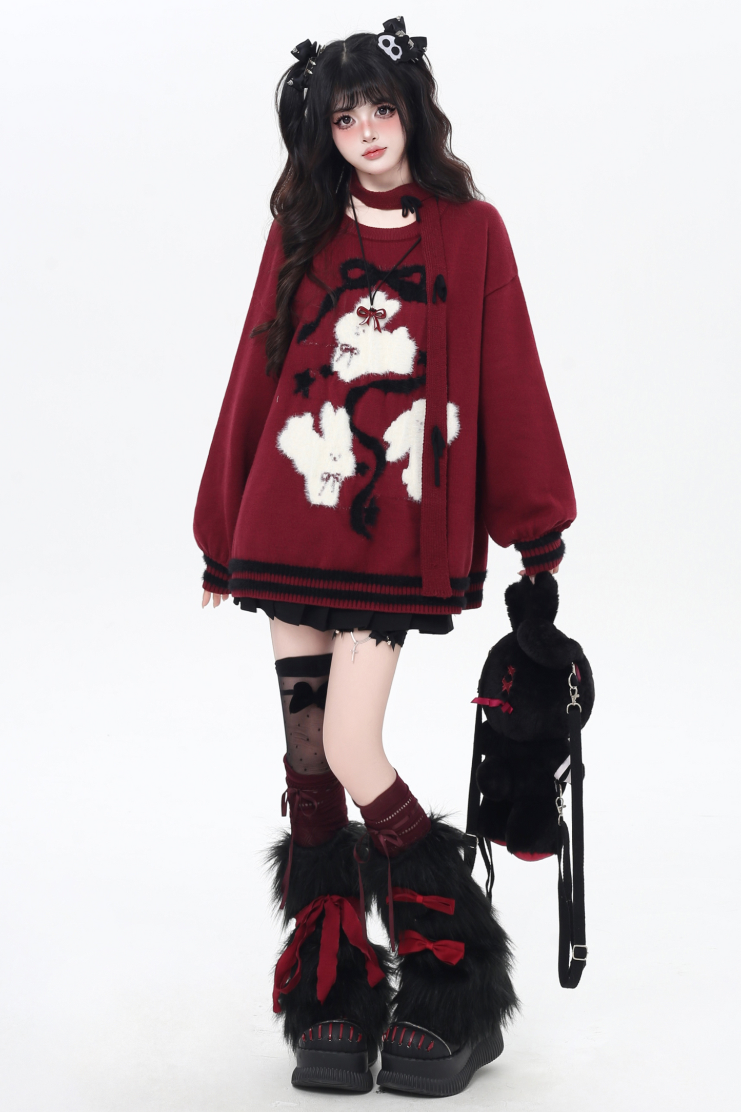 ラビットクルーネックプルオーバーニット