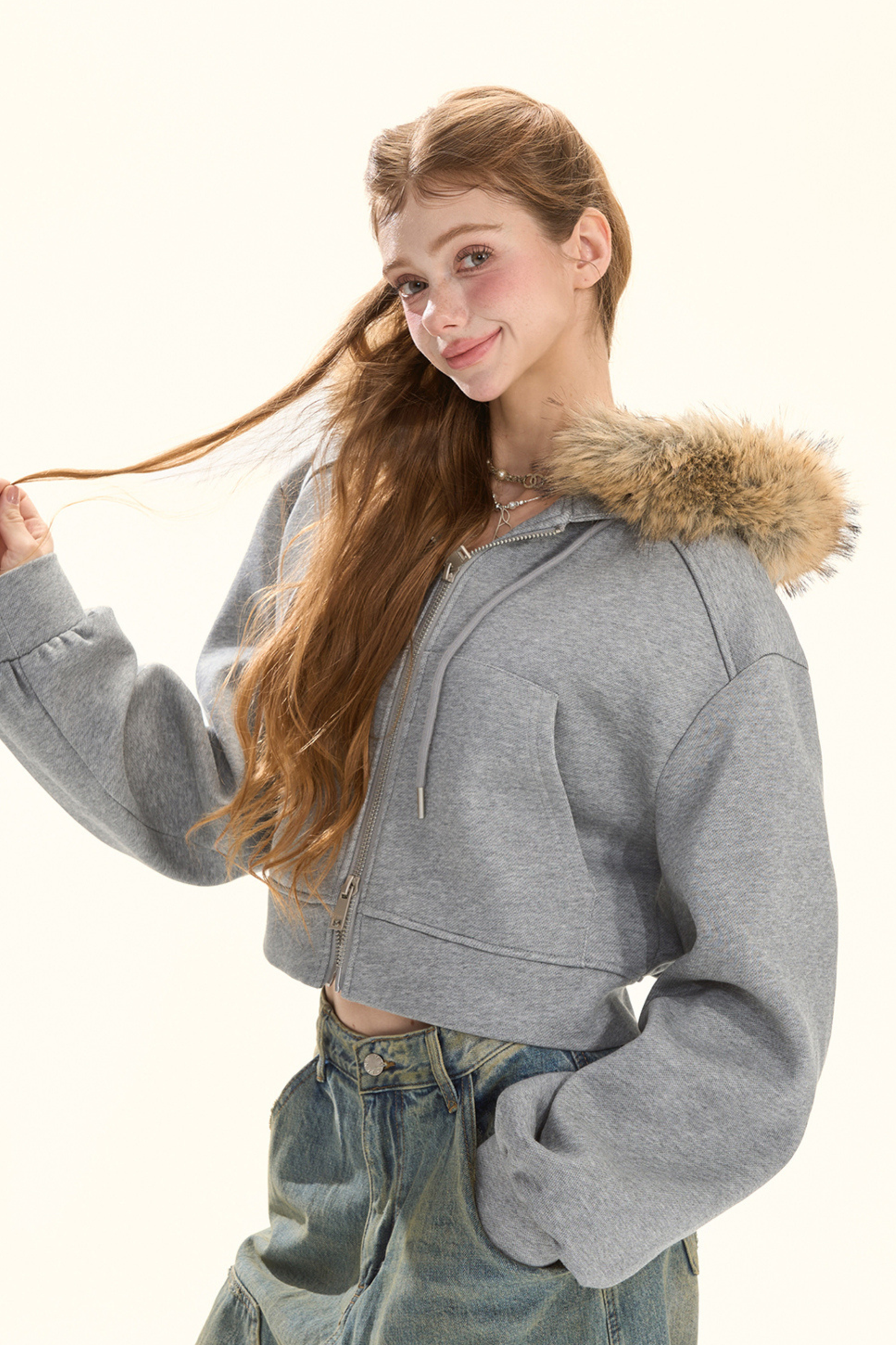 ファーフーデッドダウンジャケット