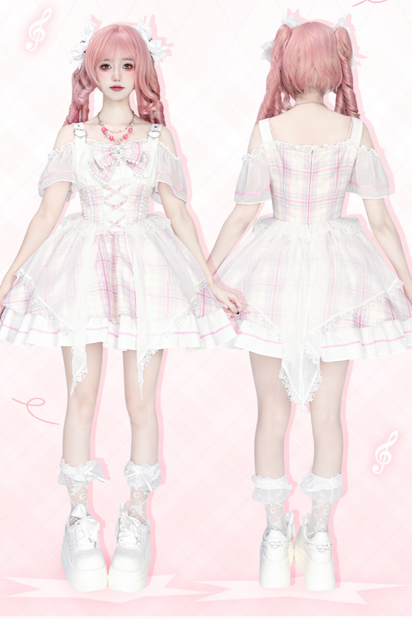 スイートピンキーアイドルレースドレス